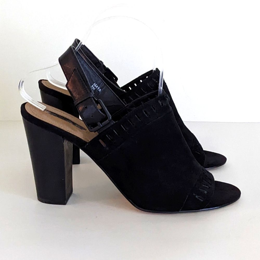 Tahari Maya High Heeled Suede Sandals Women's 9 Black